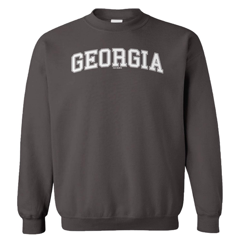 Georgia - State School University Sports Unisex Crewneck Sweatshirt (Charcoal, XX-Large)