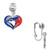 Baseball Swirl Heart Earrings CLIP-ON view 1