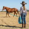 35' Flat Cotton Web Lunge Line with Bolt Snap & Rubber Stop - by Southwestern Equine (35', Turquoise) view 2