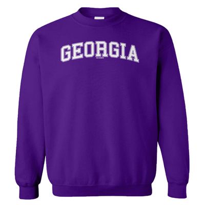 Georgia - State School University Sports Unisex Crewneck Sweatshirt (Purple, Small)