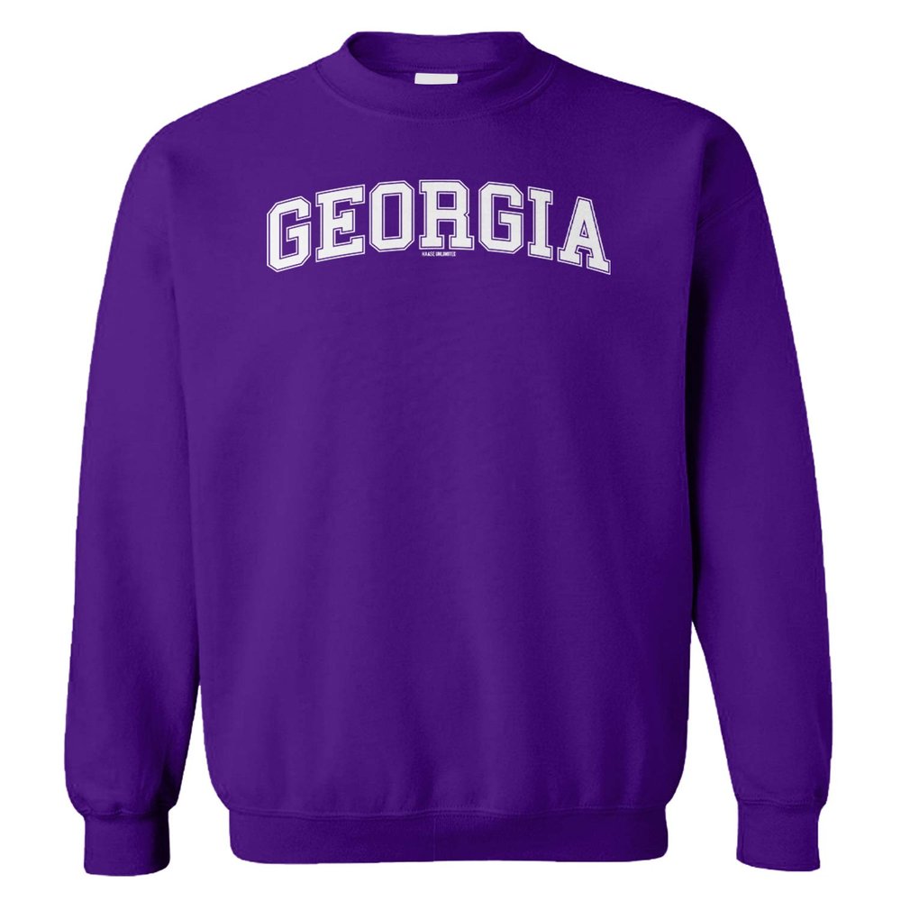 Georgia - State School University Sports Unisex Crewneck Sweatshirt (Purple, Small)