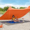 Red Suricata Family Beach Tent & Canopy, UPF50 Sun Shade, 4 Aluminum Poles, Sand Shovel, Large Portable Sun Shelter (Large, Orange) view 3