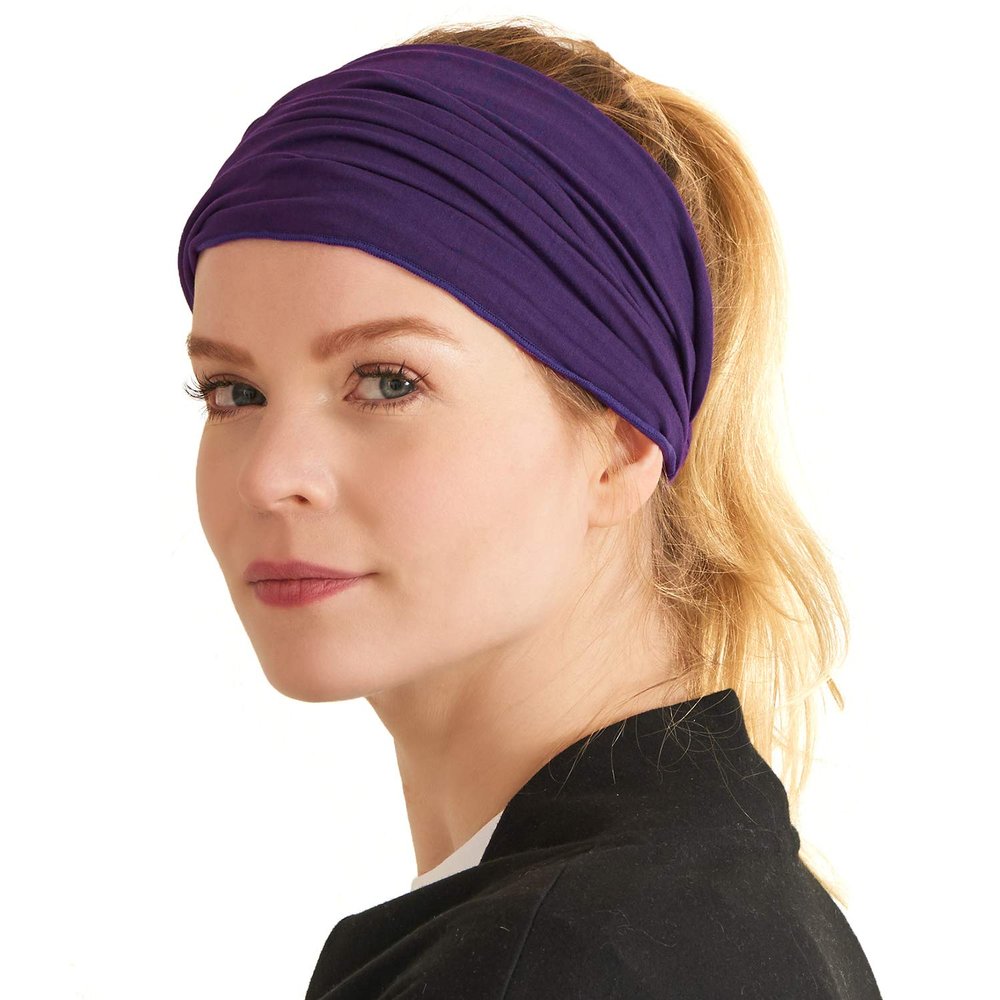 CHARM Purple Headband for Women, Japanese Style Bandana Head Bands for Men and Women, Stretch Hair Band for Daily Wear by Casualbox M