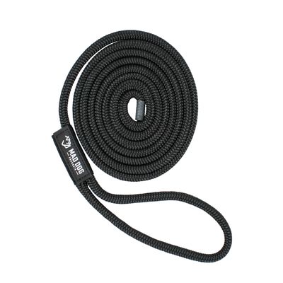 Mad Dog Products Double Braid Nylon Dock Line - Black, 3/8" x 20'