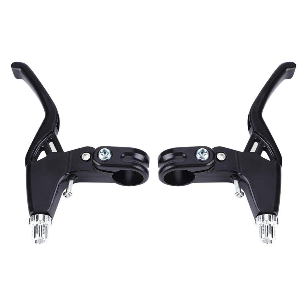 1 Pair Brake Levers Aluminium Alloy Cycling Brake Level Handles for Road Mountain (Black)