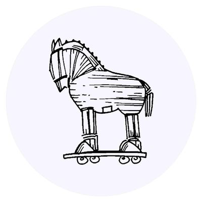 Azeeda 24 x 'Trojan Horse' Stickers - for Crafts, Scrapbooking and Labelling (SK00015802)