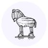 Azeeda 24 x 'Trojan Horse' Stickers - for Crafts, Scrapbooking and Labelling (SK00015802)