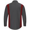 Red Kap Men's Long Sleeve Performance Plus Shop Shirt with OilBlok Technology, Charcoal/Fireball Red Mesh, 3X-Large view 2