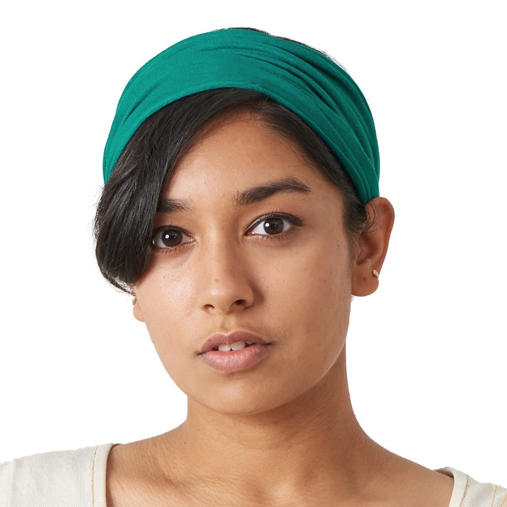 CHARM Green Headband for Women, Japanese Style Bandana Head Bands for Men and Women, Stretch Hair Band for Sports & Daily Wear by Casualbox M