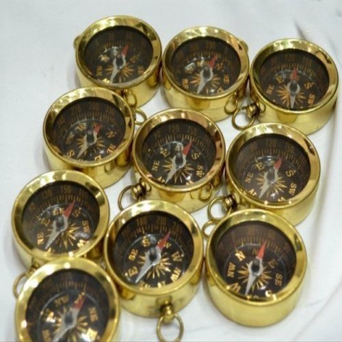 Humaira Nauticals 50 Pcs Vintage Camping Hiking Pocket Antique Brass Navigation Compass Keychain Lot Of Pocket Compass Y