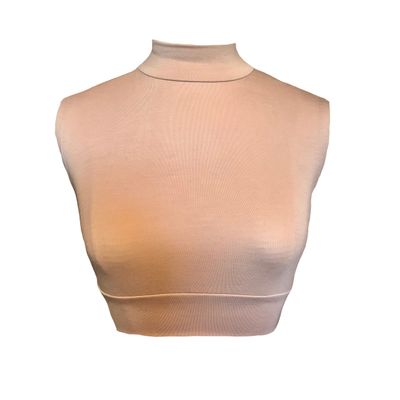 AMAL Muslim Fake Collar Hijab Extensions Neck Cover Under Top USA (Light Beige, 2XL)