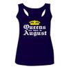 0049. It's is My Birthday Gift Queens are Born in August 20th 30th 40th 50th Women's Tank Top Racerback (Navy Blue, Large)