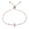 namana Rose Gold North Star Bracelet for Women with Cubic Zirconia Stones, Stone Studded Rose Gold Bracelets for Women, Star Jewelry for Women, Lucky Star Adjustable Bracelets for Women view 1