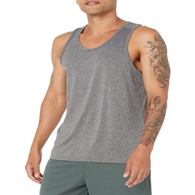 Amazon Essentials Men's Quick Dry Tech Stretch Active Sleeveless Tank Top Workout Shirt, Black, Small