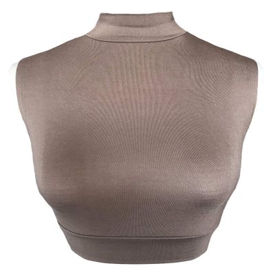 AMAL Muslim Fake Collar Beige Neck Cover Under Top USA (Beige, 2XL)