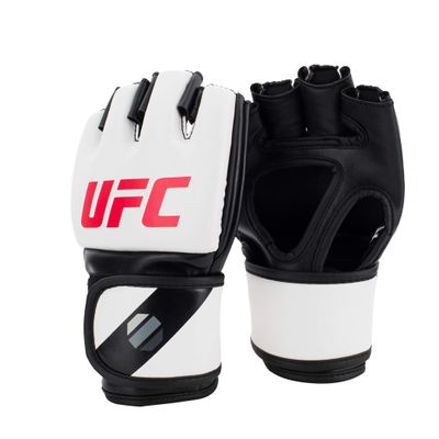 UFC MMA Gloves | Training Gloves for Sparring, Grappling, Mitts & Punching Bag | Beginner to Intermediate | Secure Fit for Men & Women | White, Large/X-Large