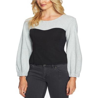 1.STATE Mixed Media Top (M, Rich Black)
