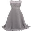 Agoky Floral Lace Flower Girls Ball Gown Prom Party Dress Wedding Bridesmaid Floor Length Dress Gray 6