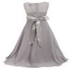 Agoky Floral Lace Flower Girls Ball Gown Prom Party Dress Wedding Bridesmaid Floor Length Dress Gray 6 view 2