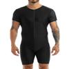 dPois Men's Solid Wrestling Singlet Leotard Bodysuit Jumpsuit Underwear Modified Black Large view 1