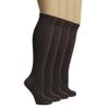 Hugh Ugoli Women's Rayon Knee High Socks | Comfort Seam Long Dress Socks, Soft & Lightweight | 4 Pairs, Dark Brown, Shoe Size: 8-11 view 1