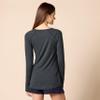 Amazon Essentials Long Sleeve Workout Top for Women, Brushed Tech Stretch Crewneck, Athletic, X-Small (Available in Plus Size), Black/Space Dye view 3