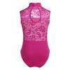 Freebily Kids Girls Basic One-Piece Unitard Gymnastics Leotard Sleeveless Lace Back Ballet Dance Bodysuit Yoga Dancewear Rose Red(Lace) 5-6 Years view 2