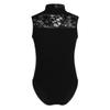 Freebily Kids Girls Basic One-Piece Unitard Gymnastics Leotard Sleeveless Lace Back Ballet Dance Bodysuit Yoga Dancewear Black(Lace) 10-12 Years view 1