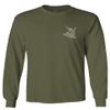 0012. Good Vibe Bones Hand Shaka Cool Vintage Hipster Graphic Men's Long Sleeve t Shirt (Olive, Medium) view 1