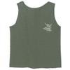 0012. Good Vibe Bones Hand Shaka Cool Vintage Hipster Graphic Men's Fitted Tank Top (Olive, Large) view 1
