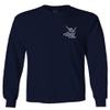 0012. Good Vibe Bones Hand Shaka Cool Vintage Hipster Graphic Men's Long Sleeve t Shirt (Navy Blue, Large) view 1