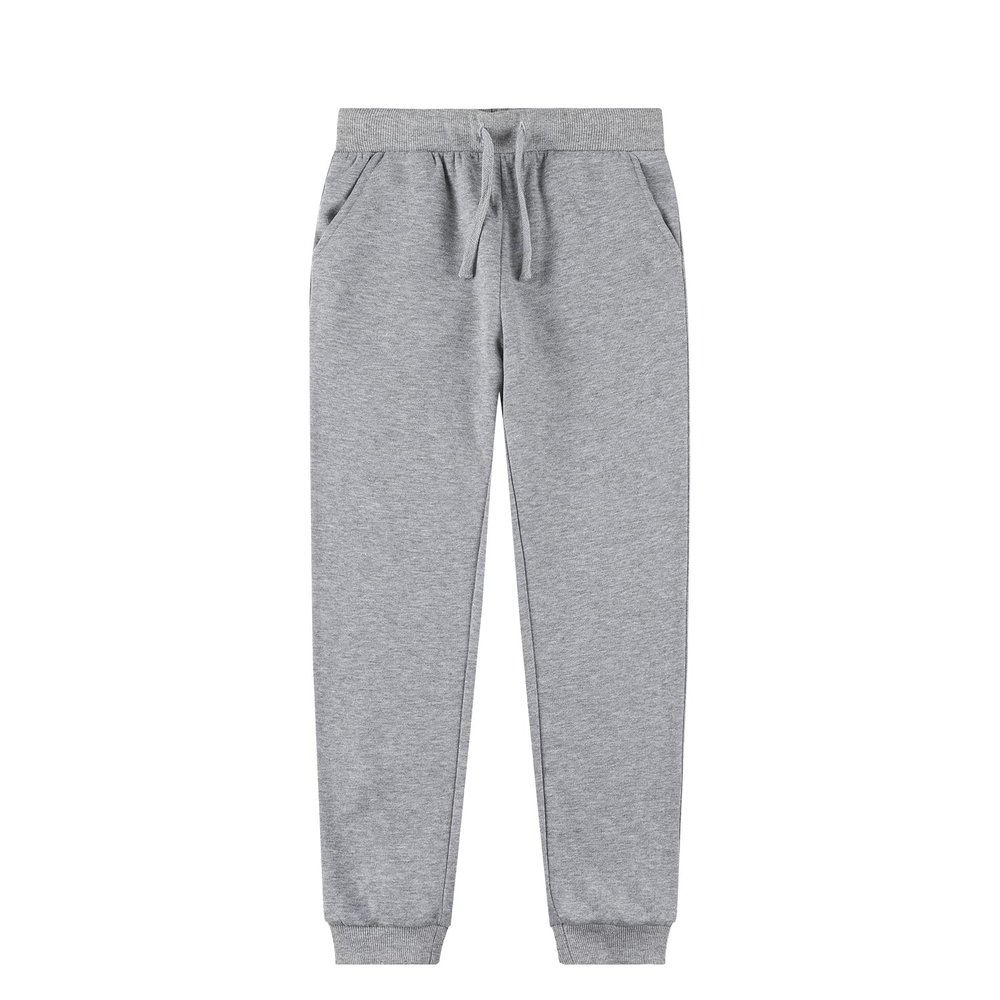 Kid Nation Kids Unisex Soft Brushed Fleece Casual Pull On Jogger Sweatpants with Pockets for Boys or Girls S Gray Heather