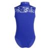 Freebily Kids Girls Basic One-Piece Unitard Gymnastics Leotard Sleeveless Lace Back Ballet Dance Bodysuit Yoga Dancewear Blue (Lace) 10-12 Years view 1