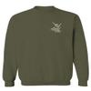 0012. Good Vibe Bones Hand Shaka Cool Vintage Hipster Graphic Men's Crewneck Sweatshirt (Olive, Small) view 1