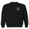 0012. Good Vibe Bones Hand Shaka Cool Vintage Hipster Graphic Men's Crewneck Sweatshirt (Black X-Large) view 1