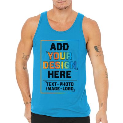 Men Custom Tank Top Add Your Text Personalized Men Tank Tops Sapphire