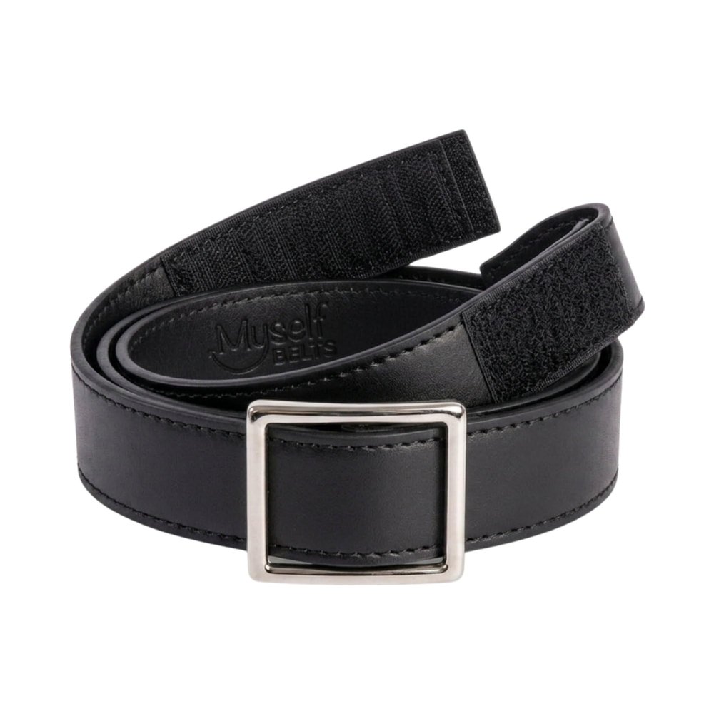 Myself Belts Unisex Easy One Handed Belt with Faux Buckle (Toddler/Little Kids/Big Kids) Black 7 Little Kids/8 Big Kids One Size