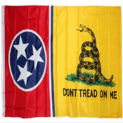 3x5 Gadsden Dont Tread On Me Tennessee State Flag 3x5 Banner Brass Grommets - Party Decorations Supplies For Parades - Prime Outside, Garden, Men Cave Decor Flag
