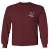 0012. Good Vibe Bones Hand Shaka Cool Vintage Hipster Graphic Men's Long Sleeve t Shirt (Maroon Small) view 1