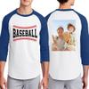 Custom 3/4 Sleeve T-Shirt Personalized Raglan Baseball T-Shirt Custom Unisex Raglan Shirt White-Royal view 2