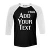 Custom 3/4 Sleeve T-Shirt Personalized Raglan Baseball T-Shirt Custom Unisex Raglan Shirt Black-White view 1