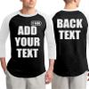 Custom 3/4 Sleeve T-Shirt Personalized Raglan Baseball T-Shirt Custom Unisex Raglan Shirt Black-White view 2