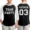 Custom 3/4 Sleeve T-Shirt Personalized Raglan Baseball T-Shirt Custom Unisex Raglan Shirt Black-White view 3