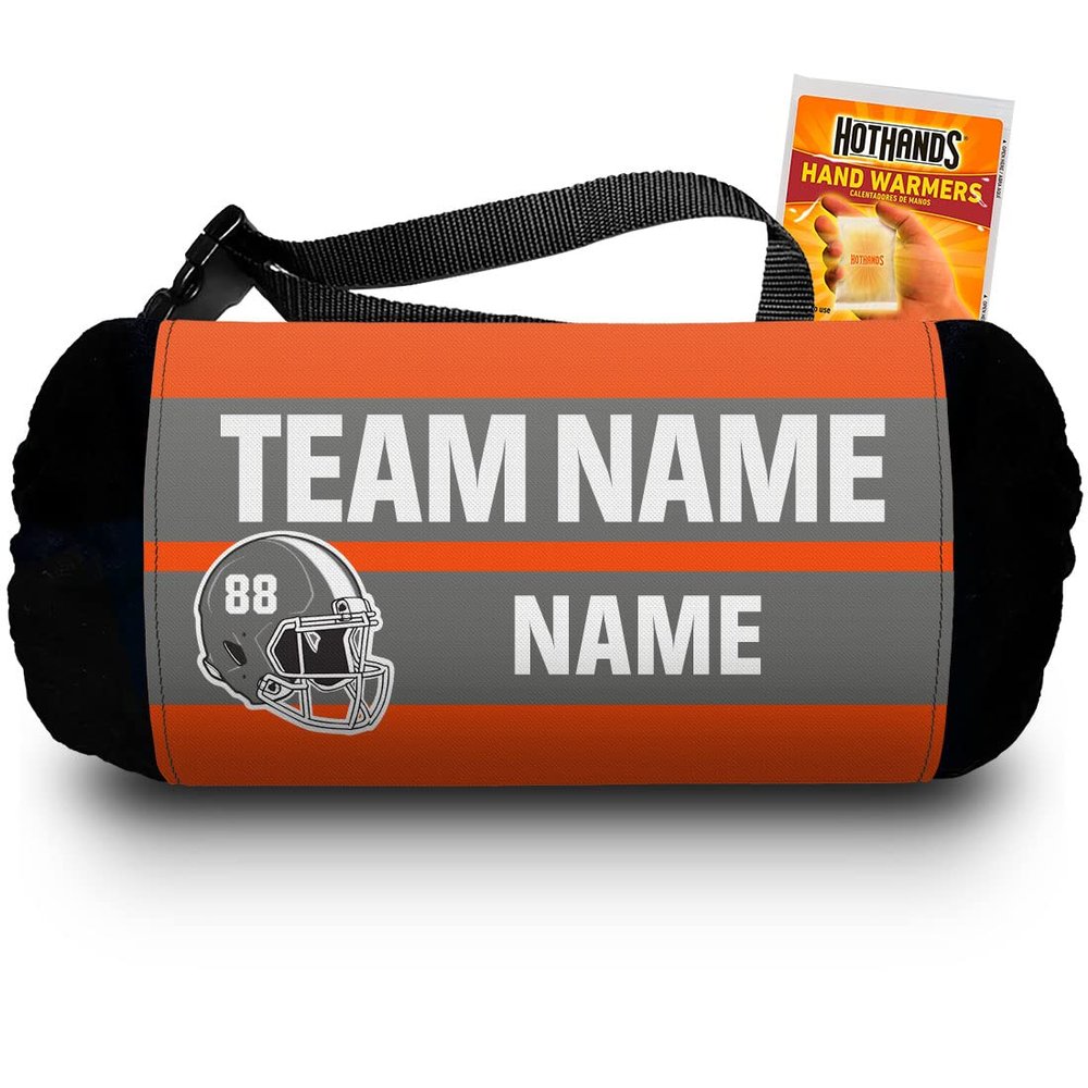 Custom Football Hand Warmer for Quarter Back, Players and boosters (Orange)