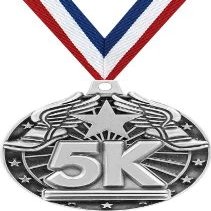 Crown Awards 5K Medals - 2" Silver 5K Race Medals 20 Pack