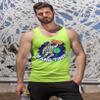 Men Custom Tank Top Add Your Text Personalized Men Tank Tops Neon Green view 2