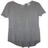 Mote Women's Small Modal Knit Tunic Top w/Wide Ruffle Hi Lo Hem & Back Neckline Tie, Light Sage view 1