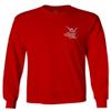 0012. Good Vibe Bones Hand Shaka Cool Vintage Hipster Graphic Men's Long Sleeve t Shirt (Red, 2X Large) view 1