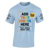 Custom T Shirt for Men Women Add Your Text Design Logo Front Back On Sleeve T-Shirt Light Blue view 4