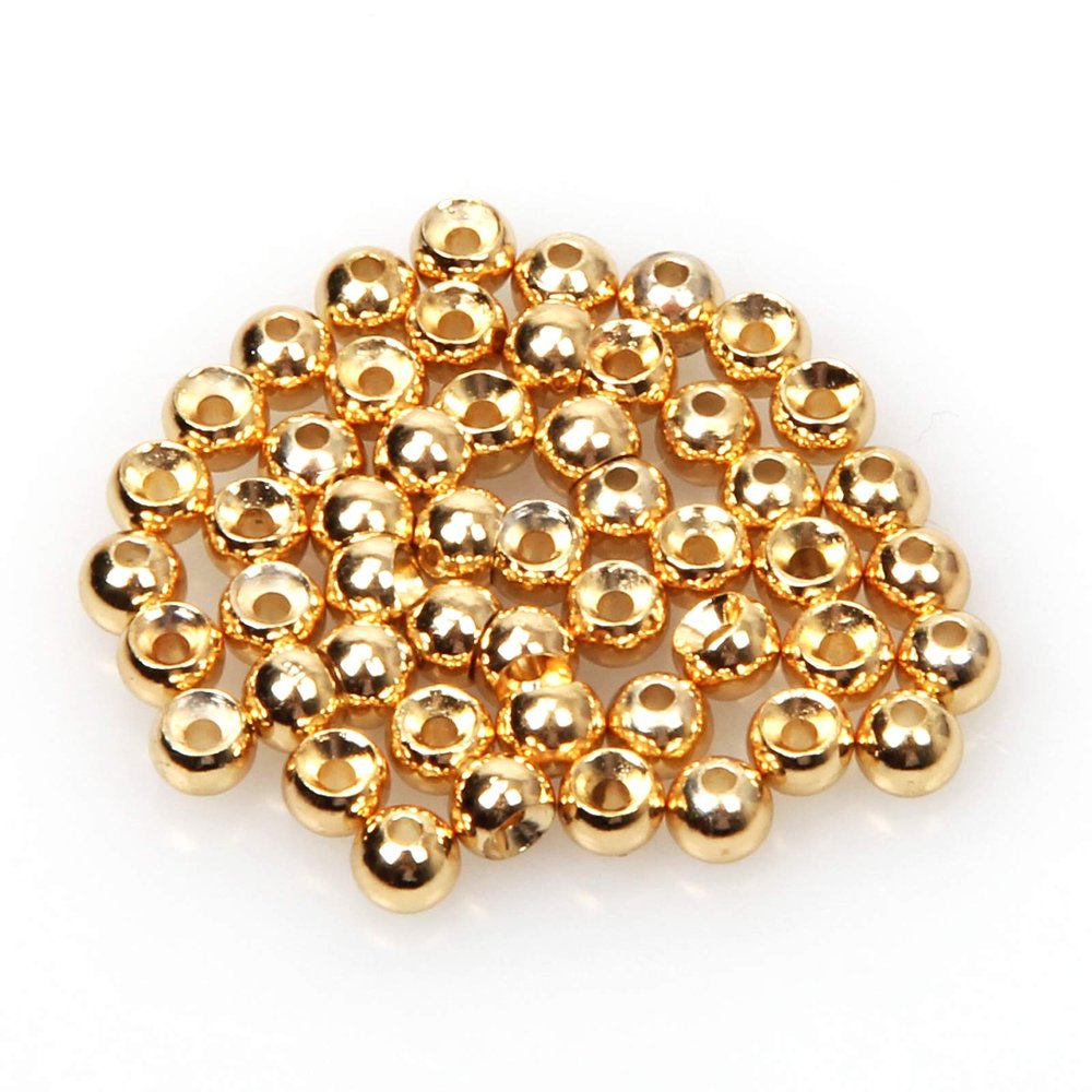 ANGLER DREAM Fly Tying Beads 100 PC/LOT Tungsten Beads Nymph Head Ball Fly Tying Materials (Gold, 3.15 mm,100pcs)